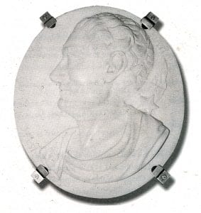 Relief of Sir Isaac Newton, an early SGS member. Attributed to Laurent Delvaux